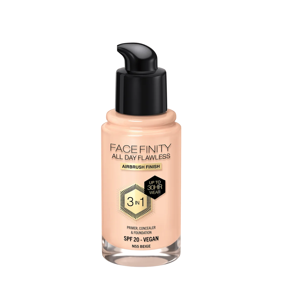 Max Factor Facefinity All Day Flawless Podkład do twarzy 3w1 N55 Beige, 30 ml