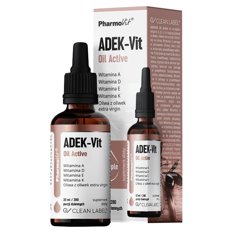 Pharmovit Clean Label ADEK-Vit Oil Active suplement diety, 30 ml