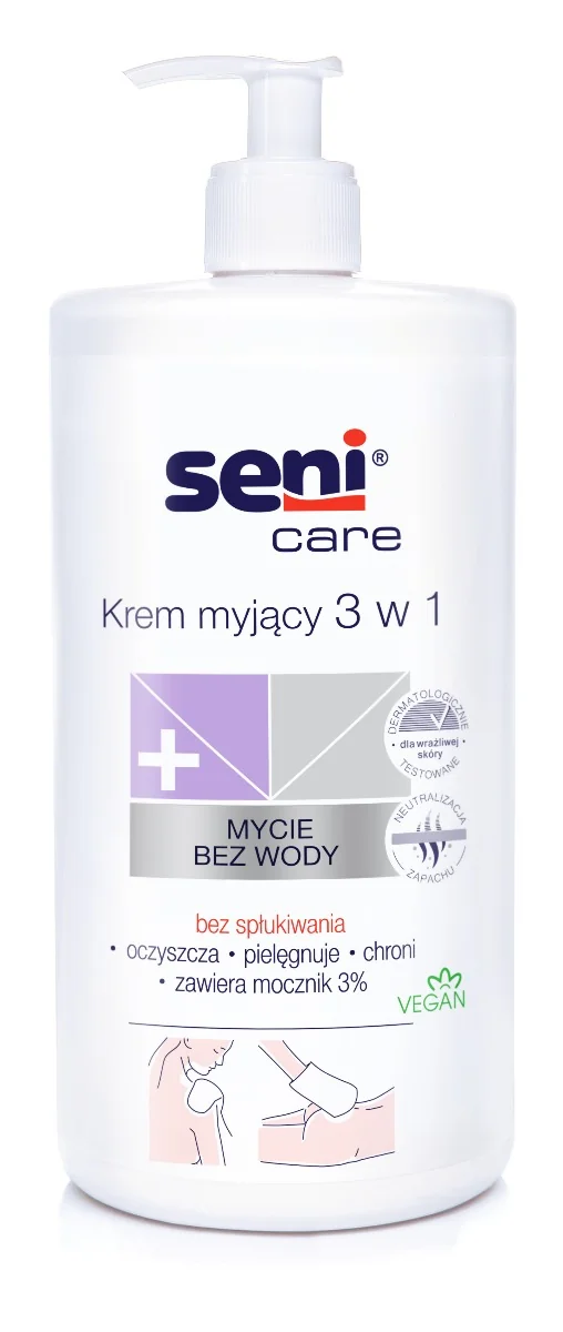 Seni Care krem myjący 3 w 1 z mocznikiem 3%, 1000 ml