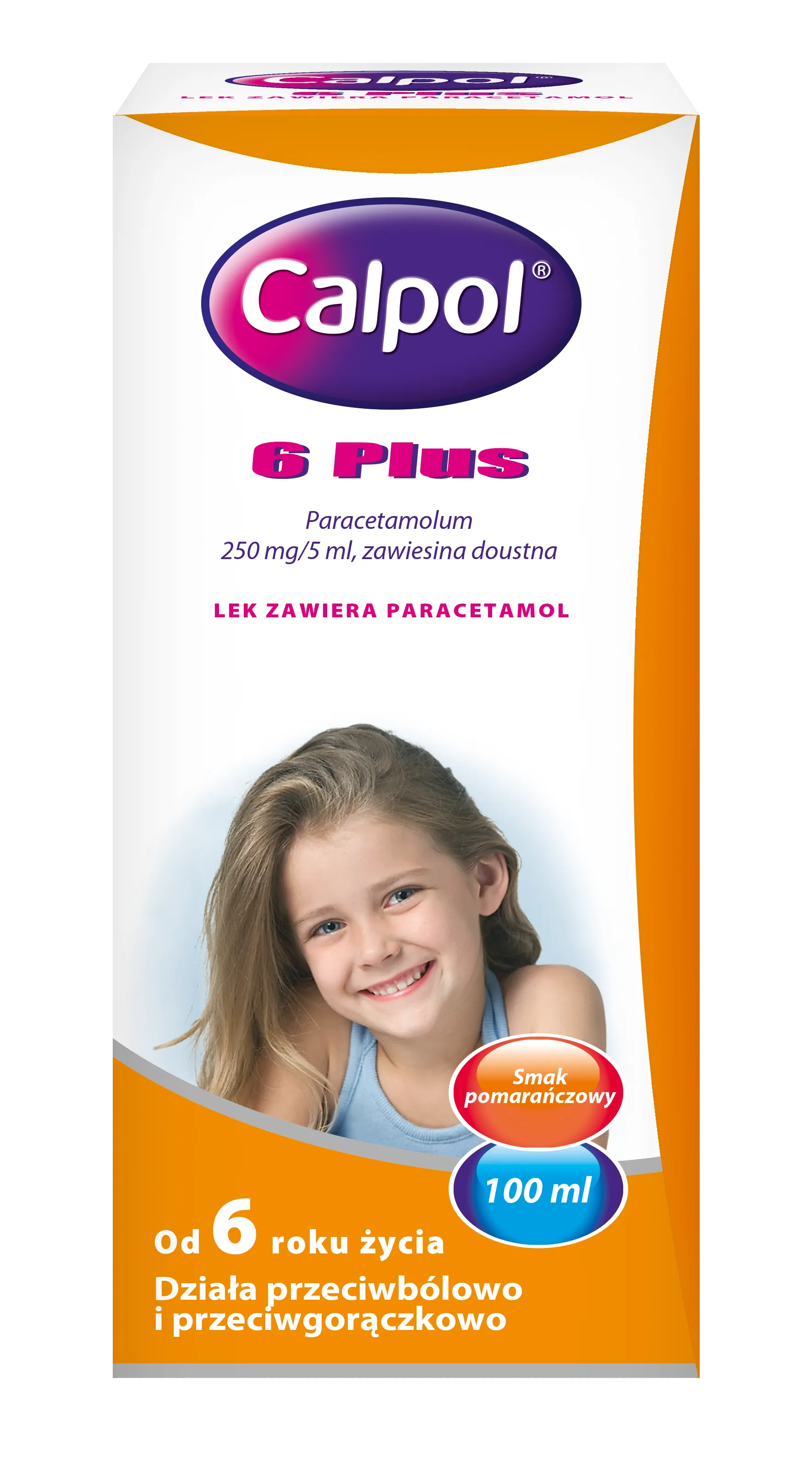 Calpol 6 Plus - Syrop o smaku pomarańczowym, 100ml