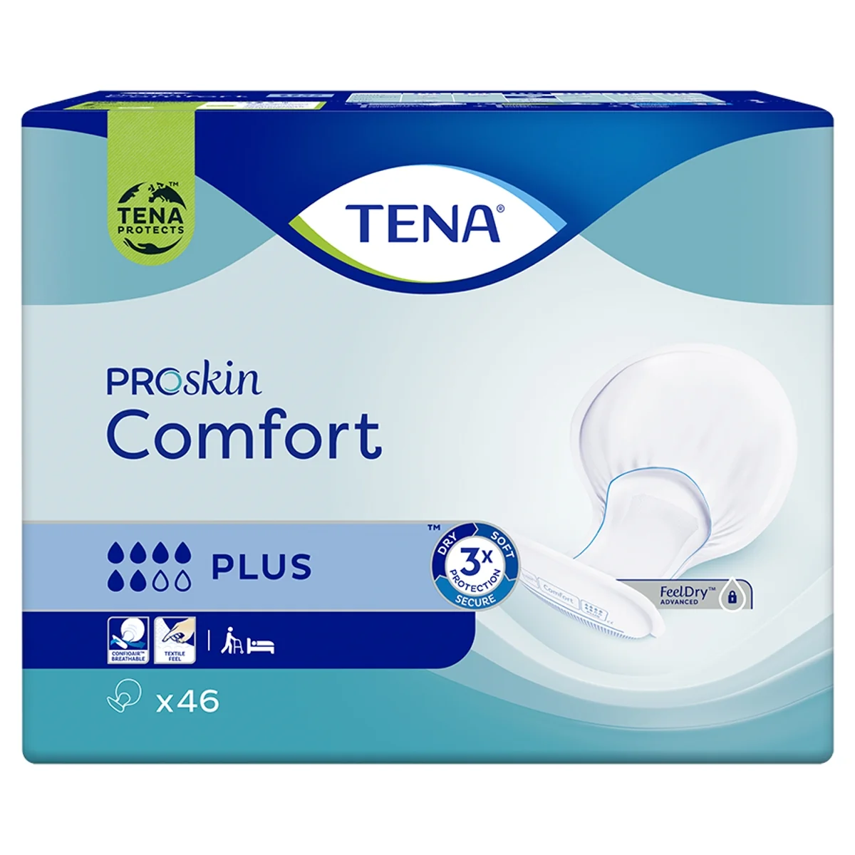 TENA Comfort ProSkin Plus pieluchy anatomiczne Plus, 46 sztuk