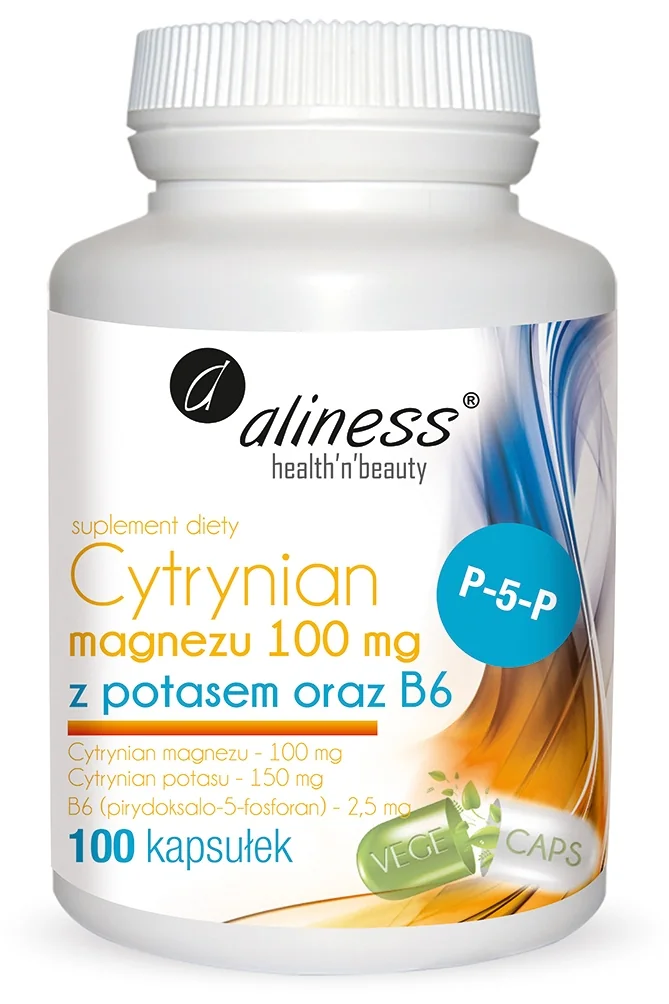 Aliness® Cytrynian magnezu 100 mg z potasem i witaminą B6 100 kapsułek