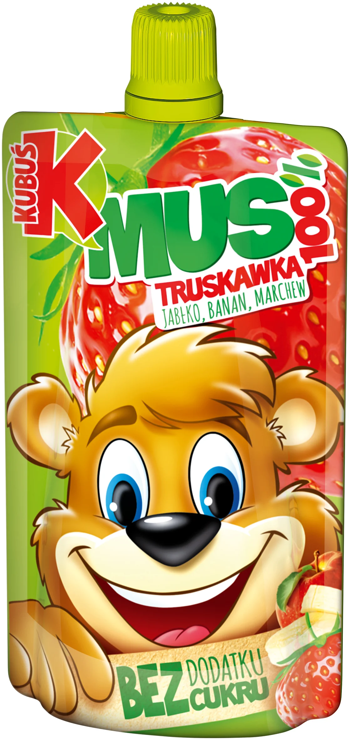 Kubuś mus 100% mus truskawka jabłko banan marchew, 100 g