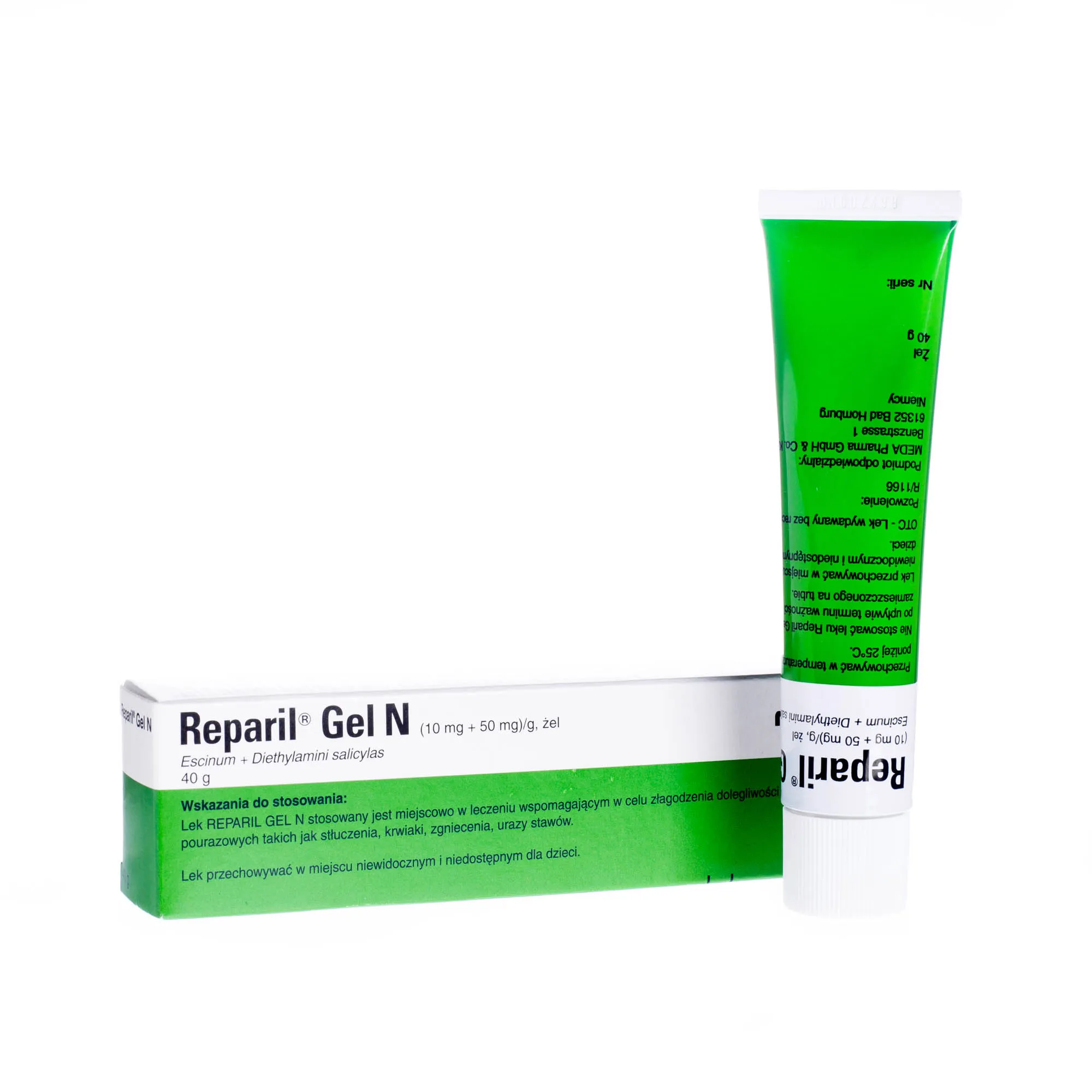 Reparil 25 Reparil Gel N, 10 mg + 50 mg/g, żel, 40 g - skład, cena, ulotka ...