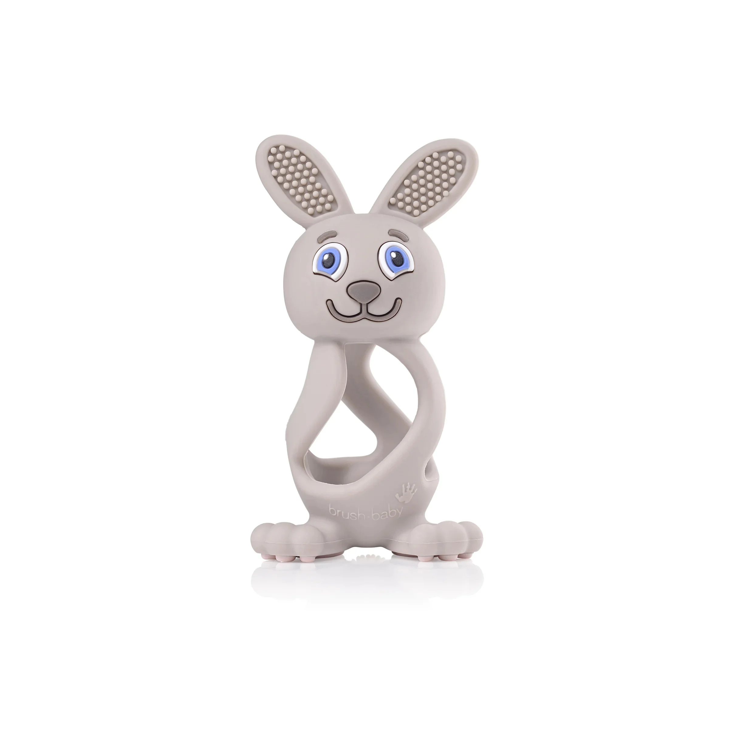 Brush-Baby Bobbie Bunny Teether zabawka-gryzak dla niemowląt Cappuccino Grey, 1 sztuka