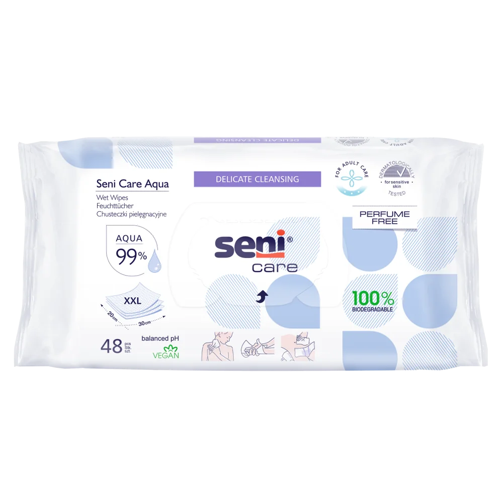 Seni Care Aqua chusteczki nawilżane, 48 sztuk