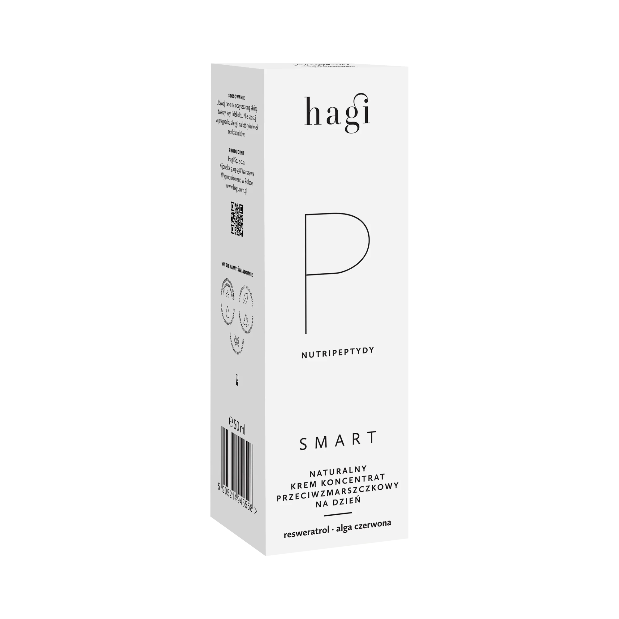 Hagi Smart P naturalny krem koncentrat przeciwzmarszczkowy na dzień z nutripeptydami, 50 ml
