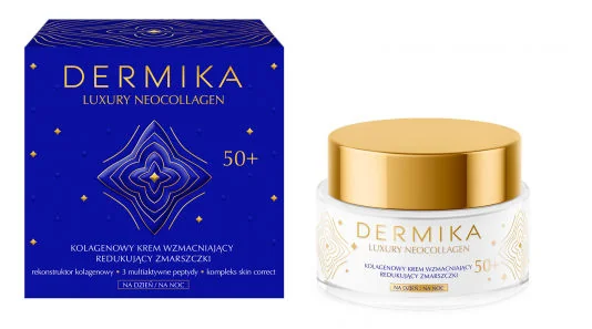 Dermika Luxury Neocollagen kolagenowy krem przeciwzmarszczkowy na dzień i na noc 50+ Dermika Luxury Neocollagen kolagenowy krem przeciwzmarszczkowy na dzień i na noc 50+
