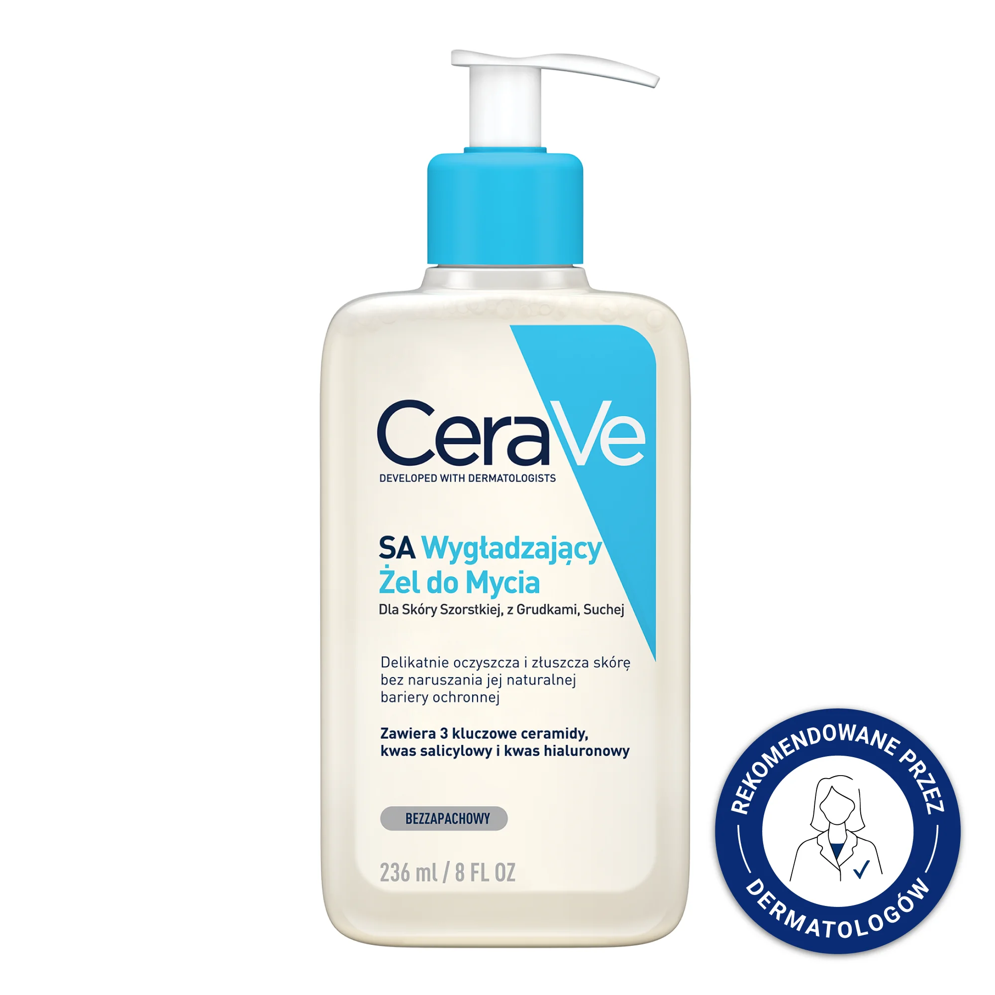 CeraVe SA, Żel Wygładzający do Mycia do Skóry Szorstkiej, z Grudkami, 236 ml