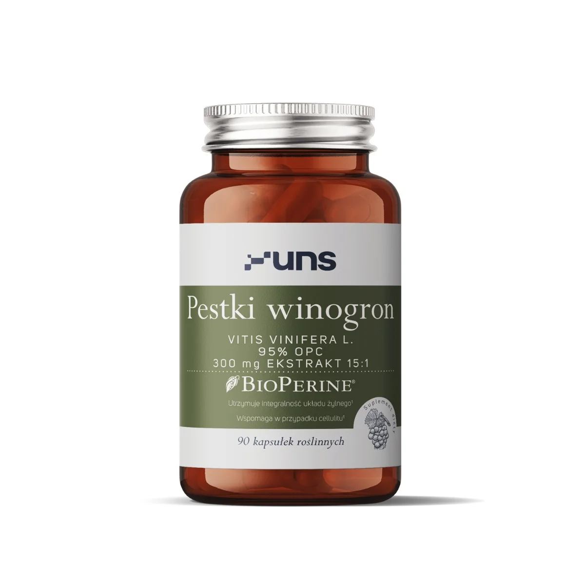 UNS Pestki winogron + BioPerine® 90 kapsułek roślinnych