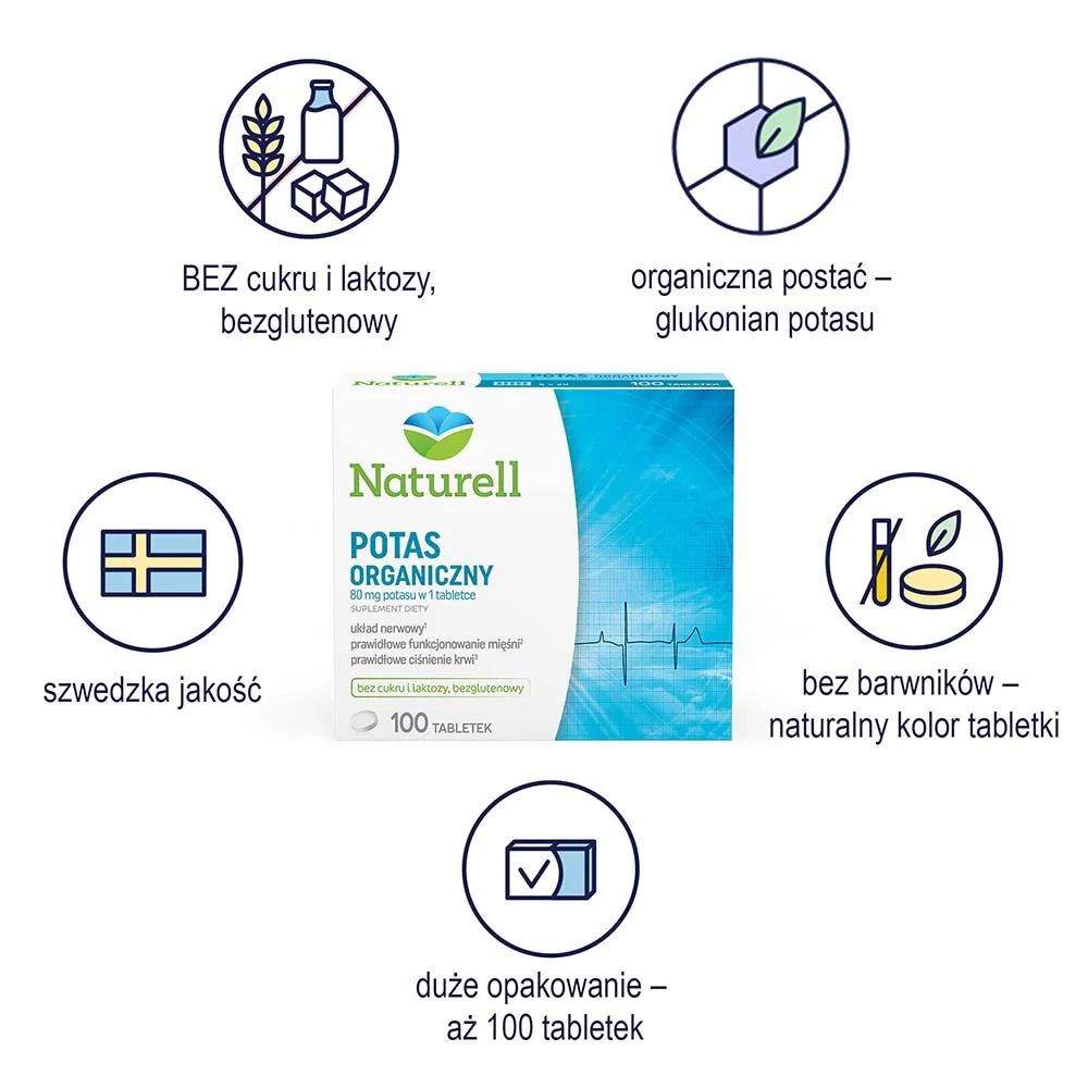 Naturell Potas organiczny 100 tabletek