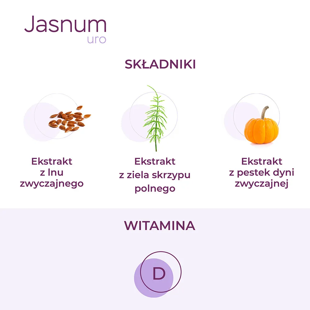 Jasnum uro, suplement diety, 60 kapsułek 