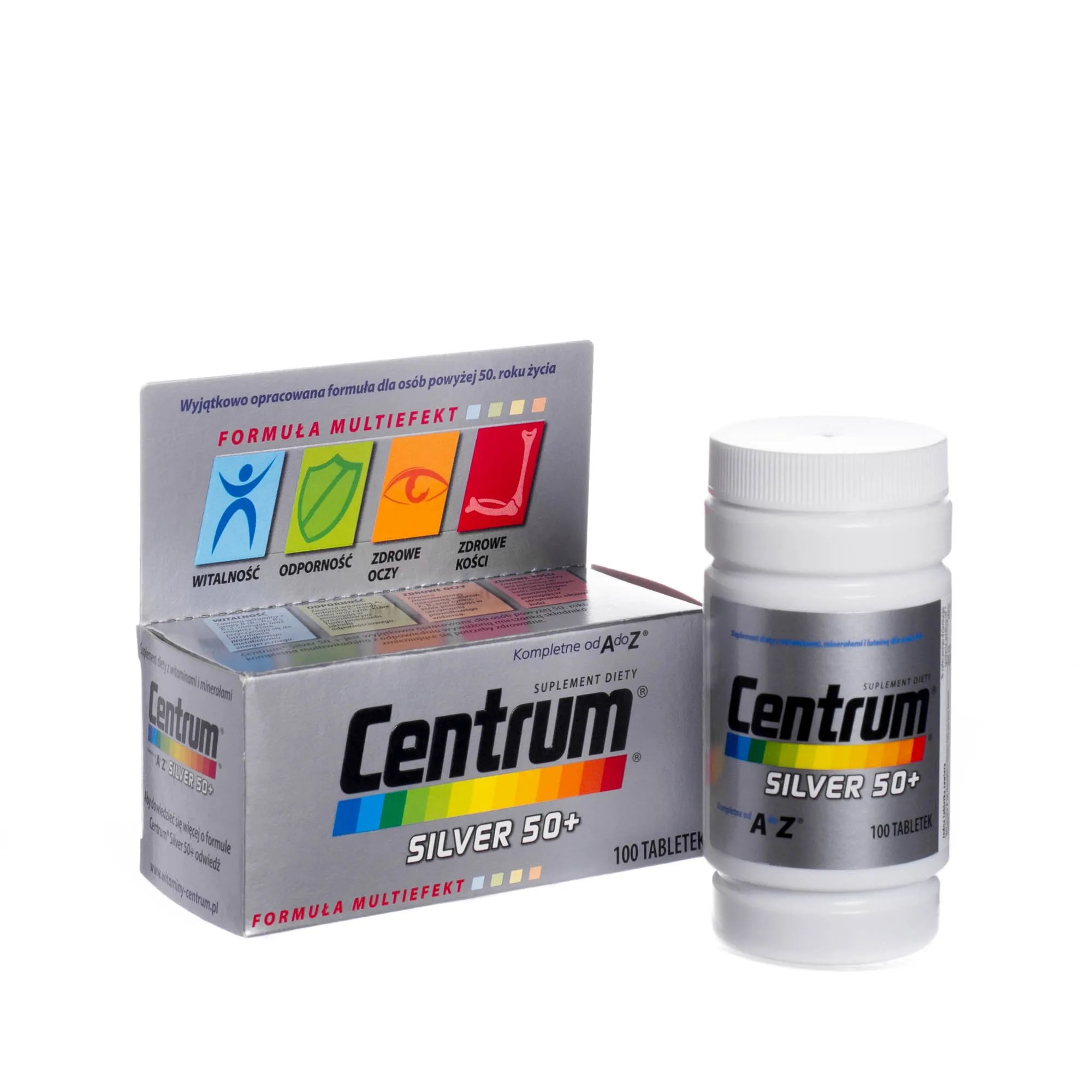 Centrum Silver 50+, suplement diety, formuła multiefekt, 100 tabletek