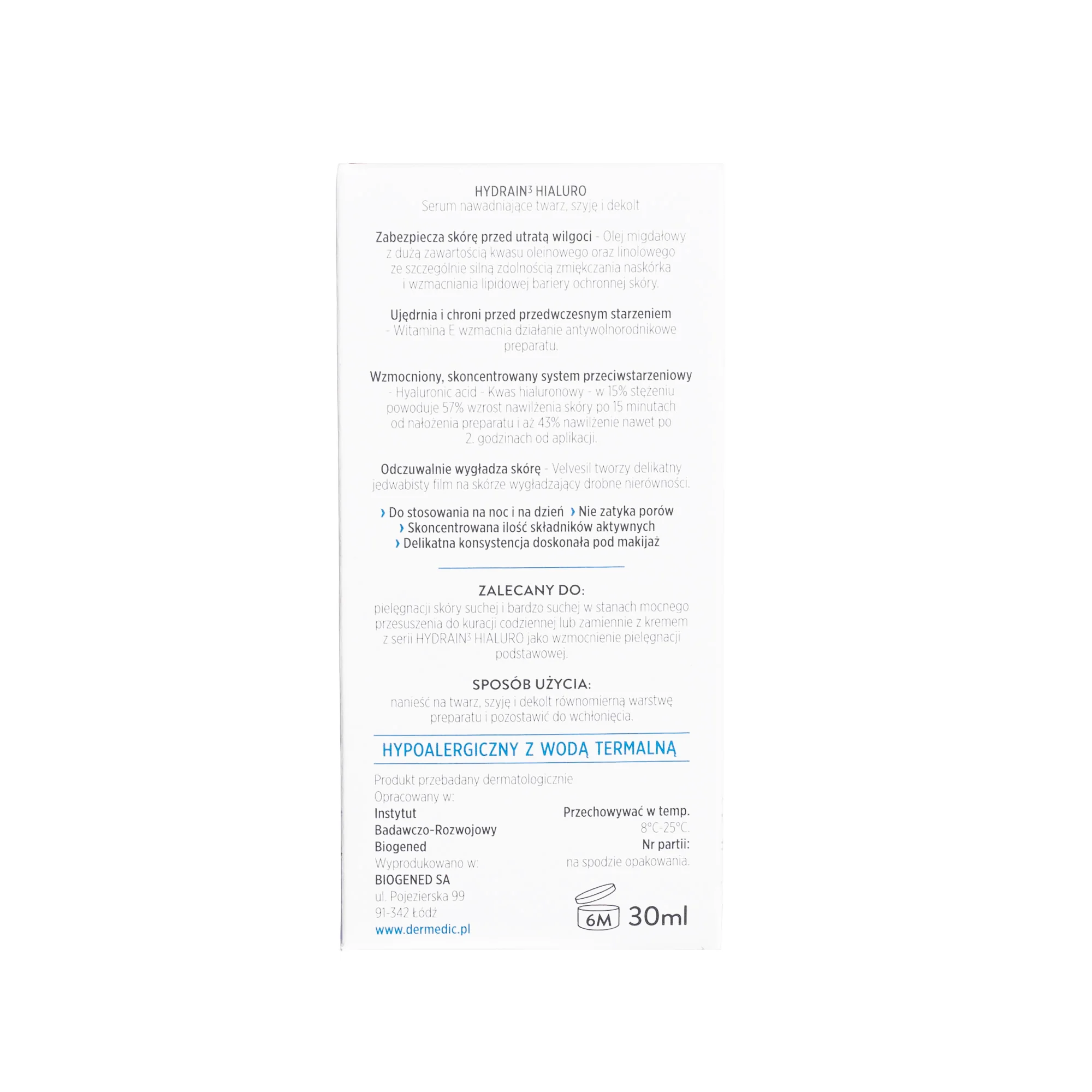 Dermedic Hydrain 3 Hialuro serum nawadniające, 30 ml
