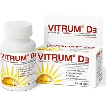 Vitrum D3 - środek spożywczy bogaty w witaminę D3 naturalnego pochodzenia, 60 kapsułek 