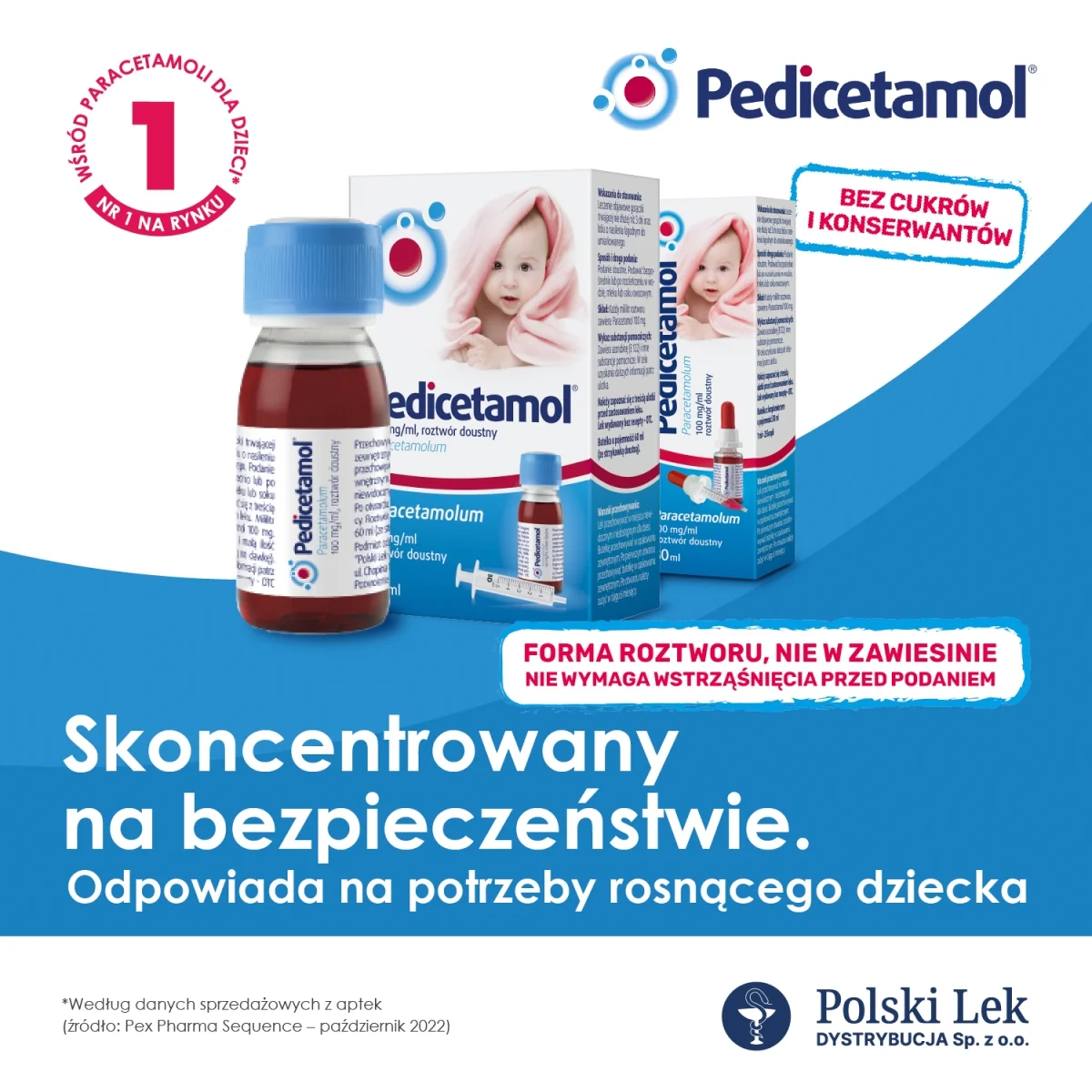 Pedicetamol 100 mg/ml, roztwór doustny, 60 ml