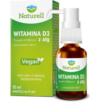 Naturell Witamina D3 z alg, suplement diety, 15 ml 