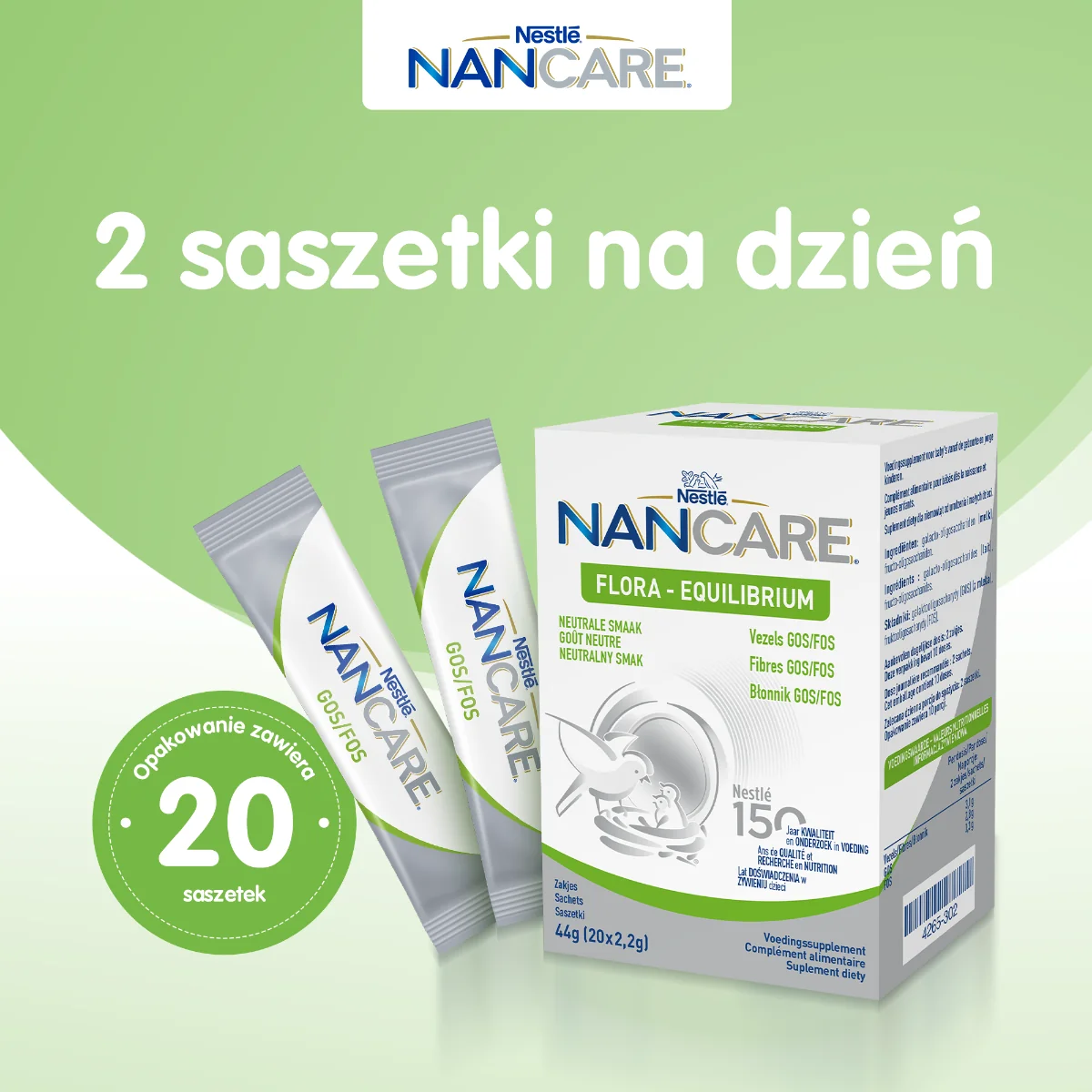 Nestle NanCare Flora Equilibrium suplement diety, 20 saszetek