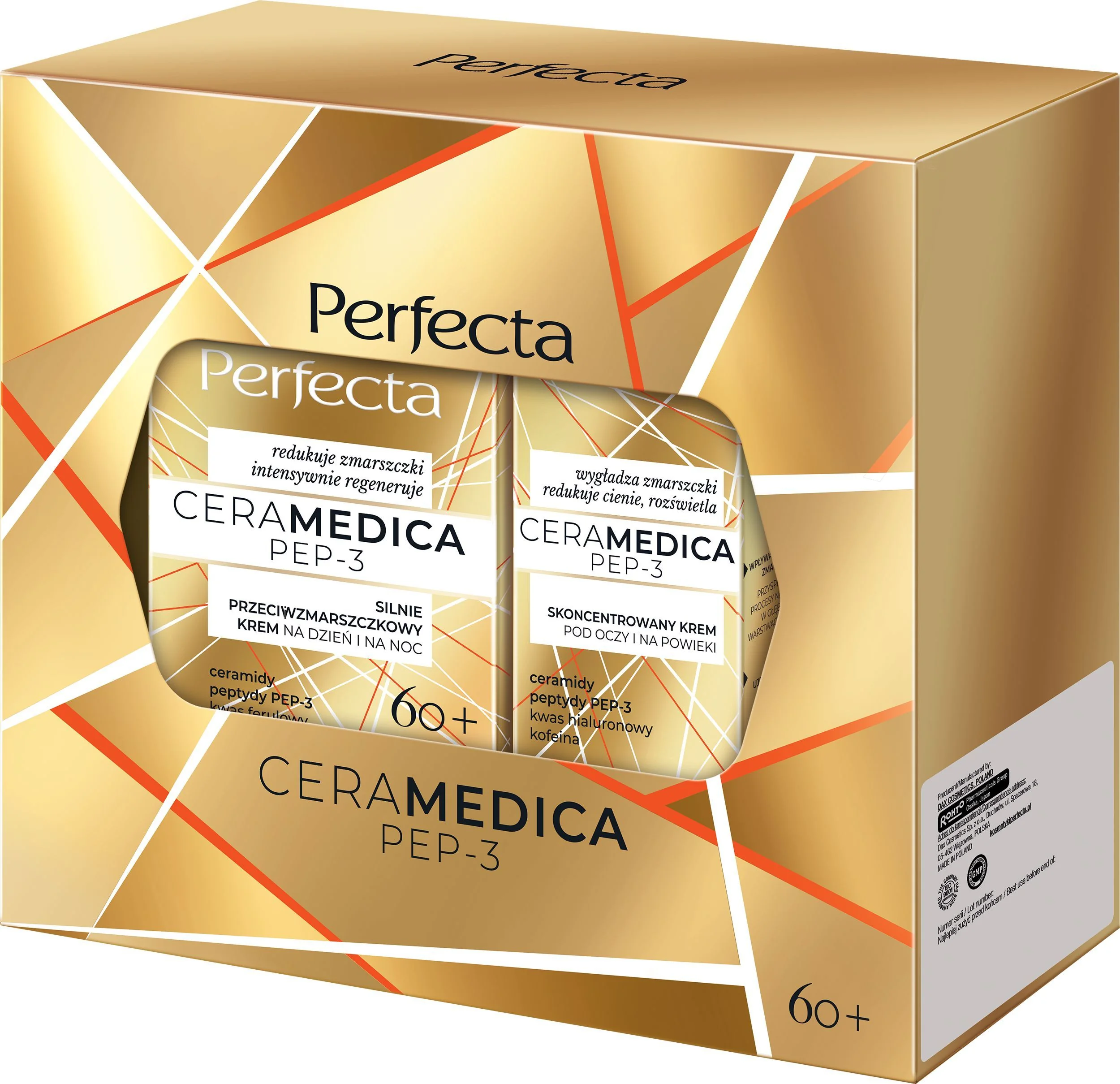 Perfecta Ceramedica PEP-3 Zestaw krem do twarzy 60+, 50 ml + krem pod oczy, 15 ml
