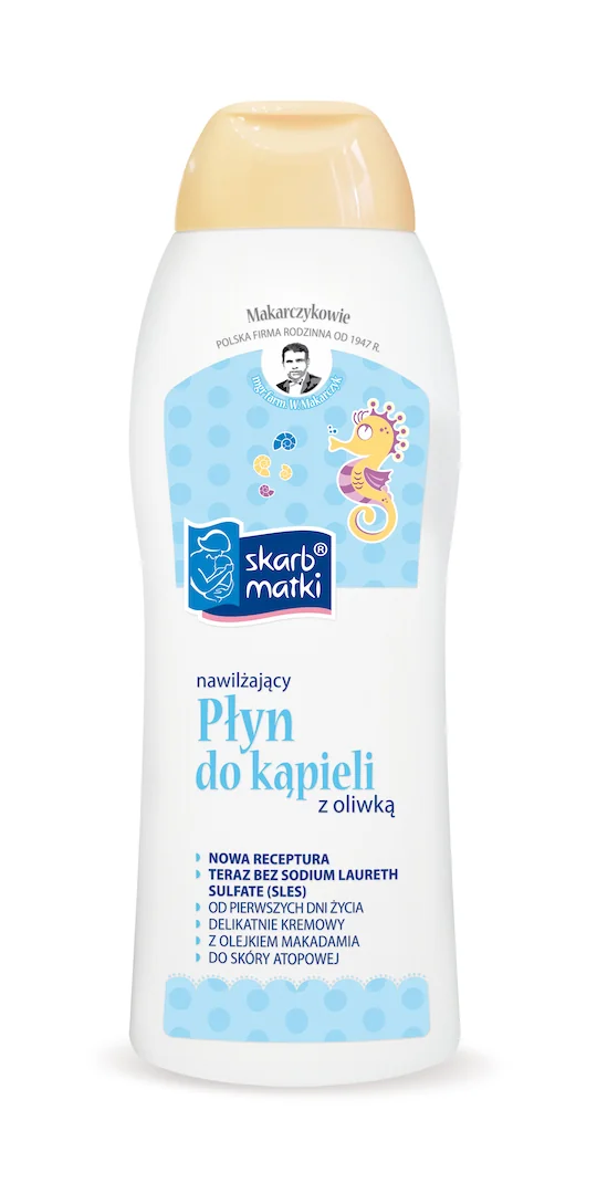 Skarb Matki nawilżający płyn do kąpieli z oliwką dla niemowląt i dzieci, 400 ml