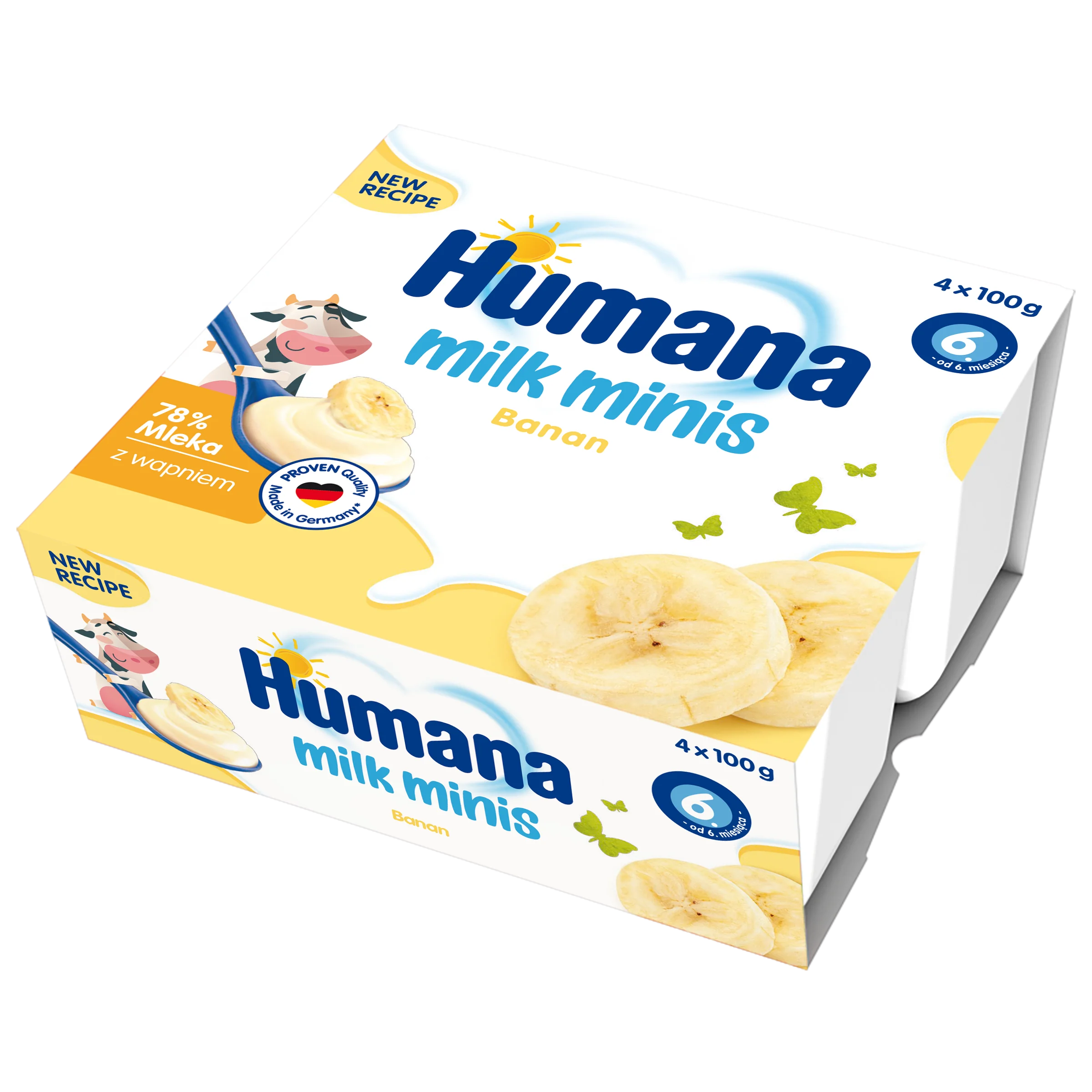 Humana Milk Minis deserek jogurtowy o smaku bananowym 4x100 g