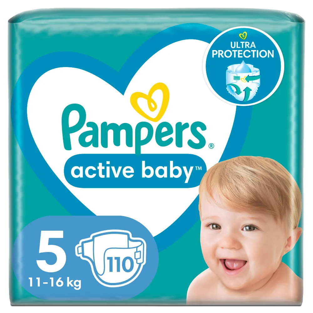 Pampers Active Baby pieluchy, rozmiar 5, 11-16 kg, 110 szt.