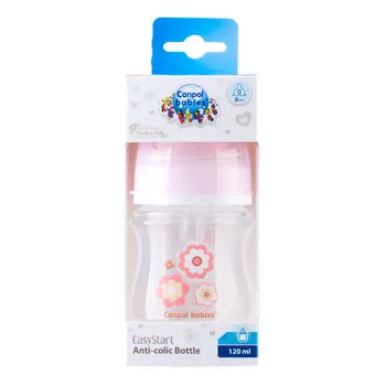 Canpol Babies, butelka szerokootworowa, antykolkowa, 0-3 miesiąca 35/216_pin, 120 ml 