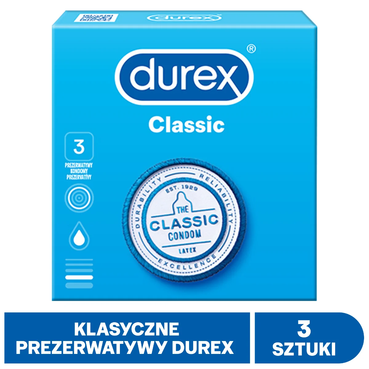 Durex Classic prezerwatywy, 3 szt.