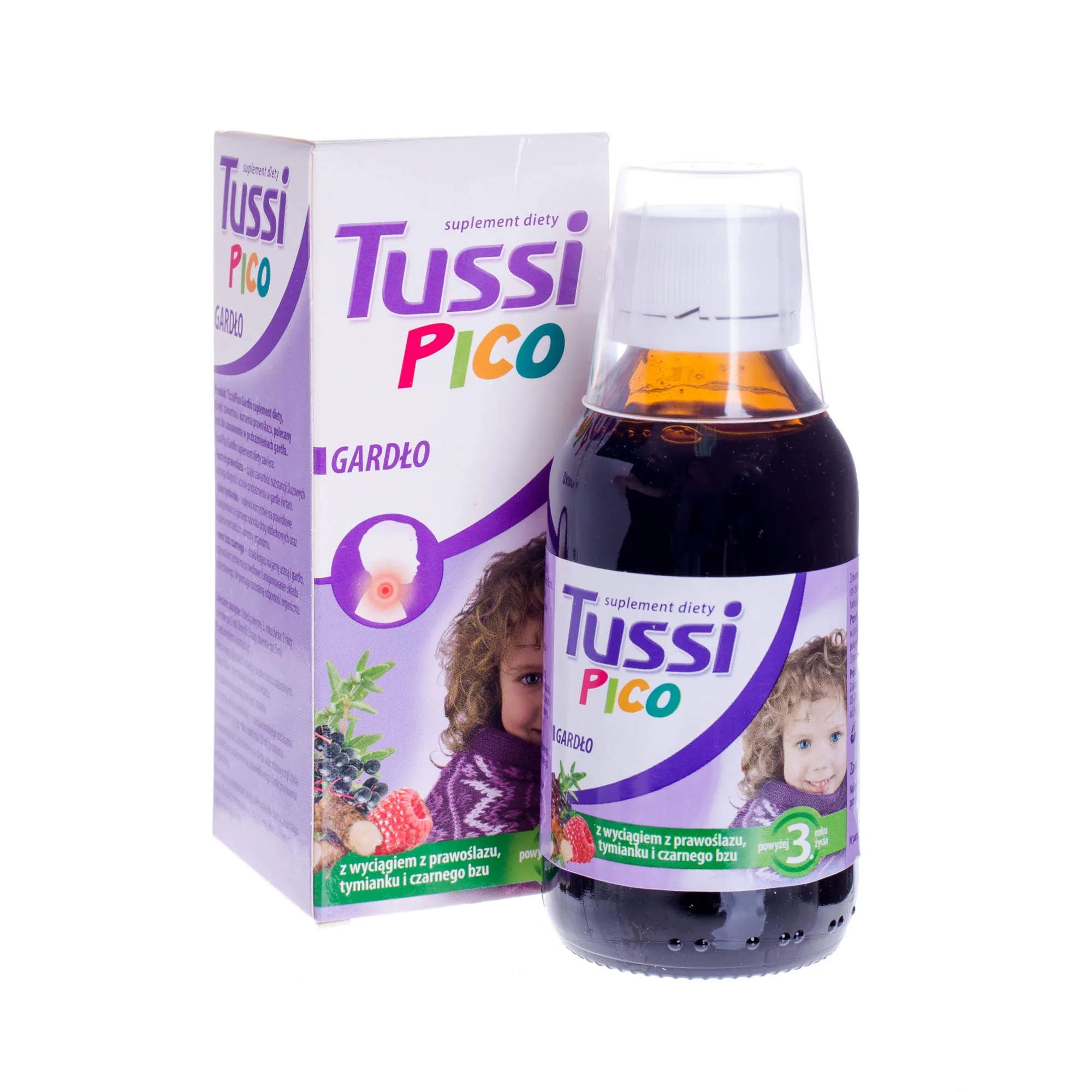 Tussi Pico Gardło, suplement diety z wyciągiem z prawoślazu, tymianku i czarnegoblu, 115 ml