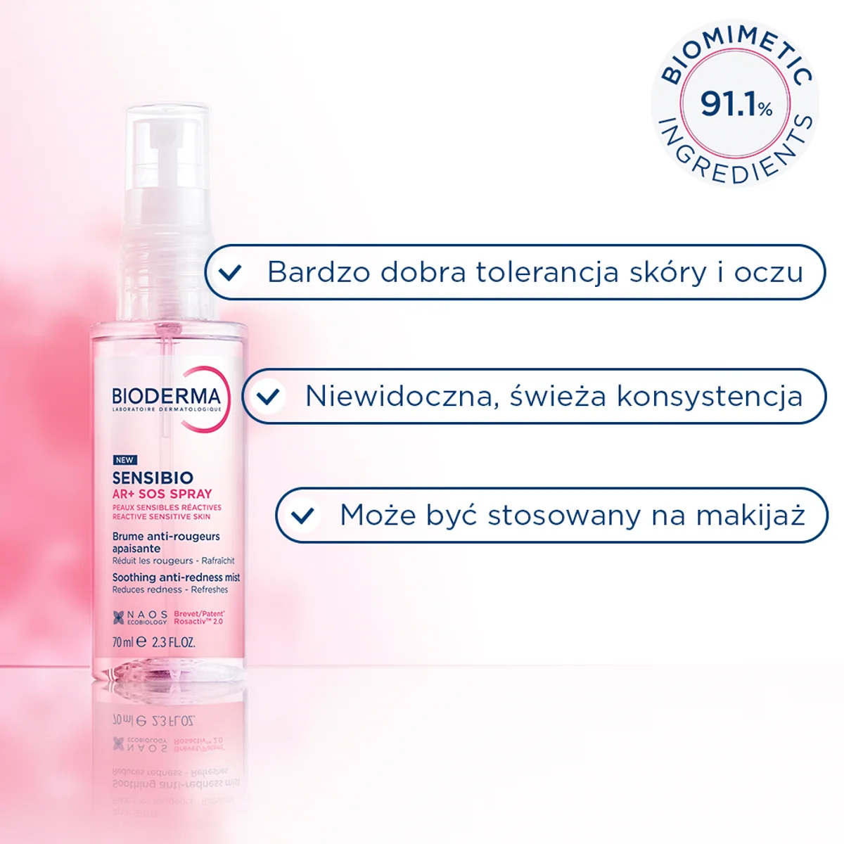 Bioderma Sensibio AR+ SOS spray, 70 ml