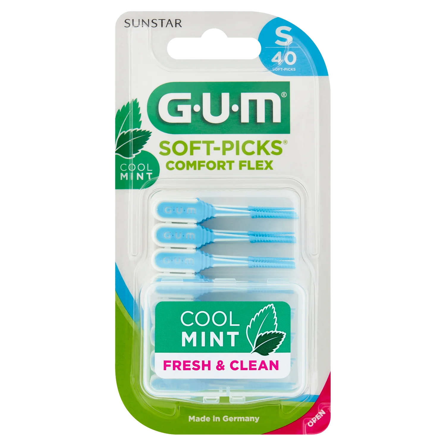 SUNSTAR GUM Soft-Picks Comfort Flex Cool Mint silikonowe czyściki międzyzębowe małe (S), 40 szt.