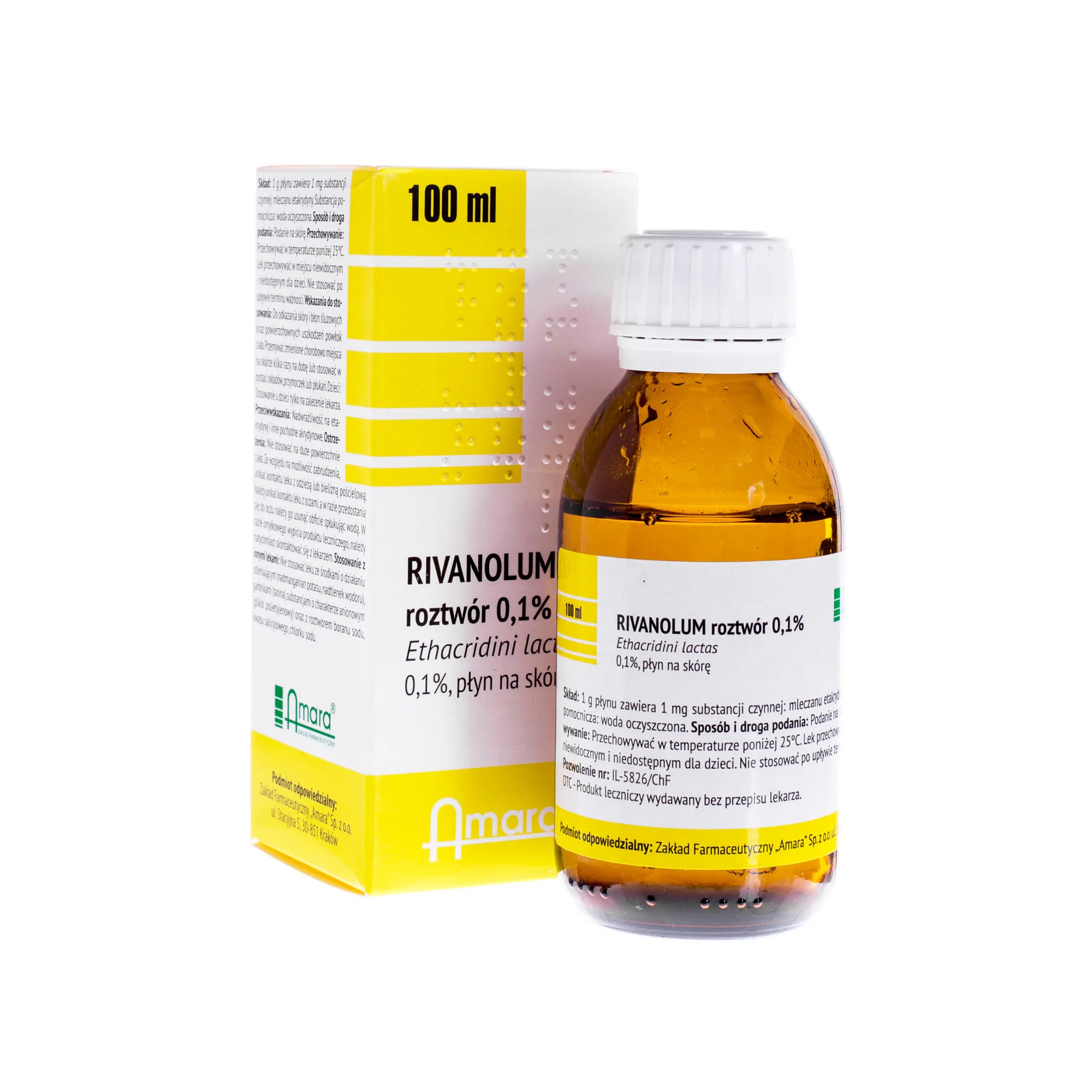 Rivanolum 0,1% - płyn na skórę, 100 ml