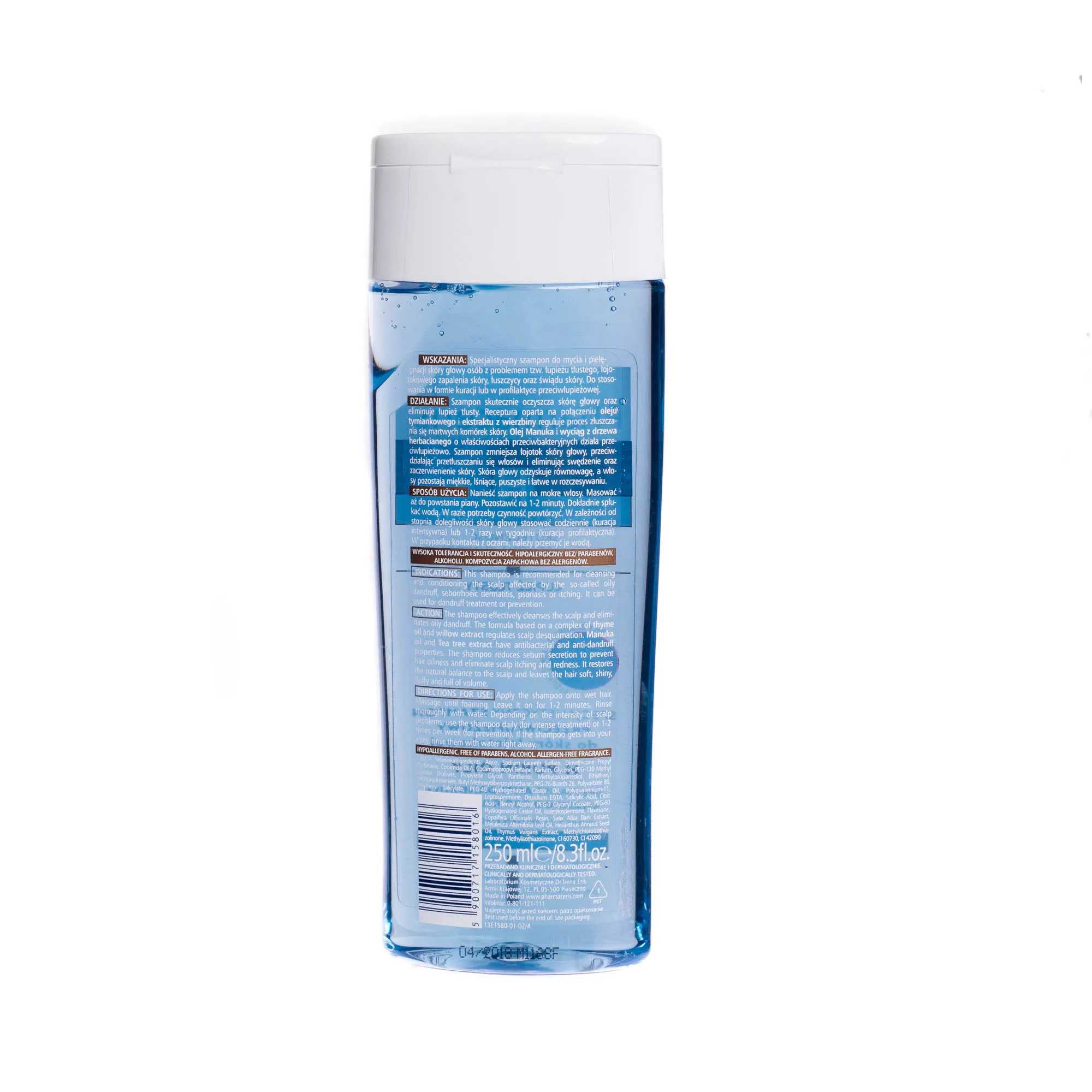 Pharmaceris H H-Purin oily specjalistyczny szampon przeciwłupieżowy do skóry łojotokowej, 250 ml 