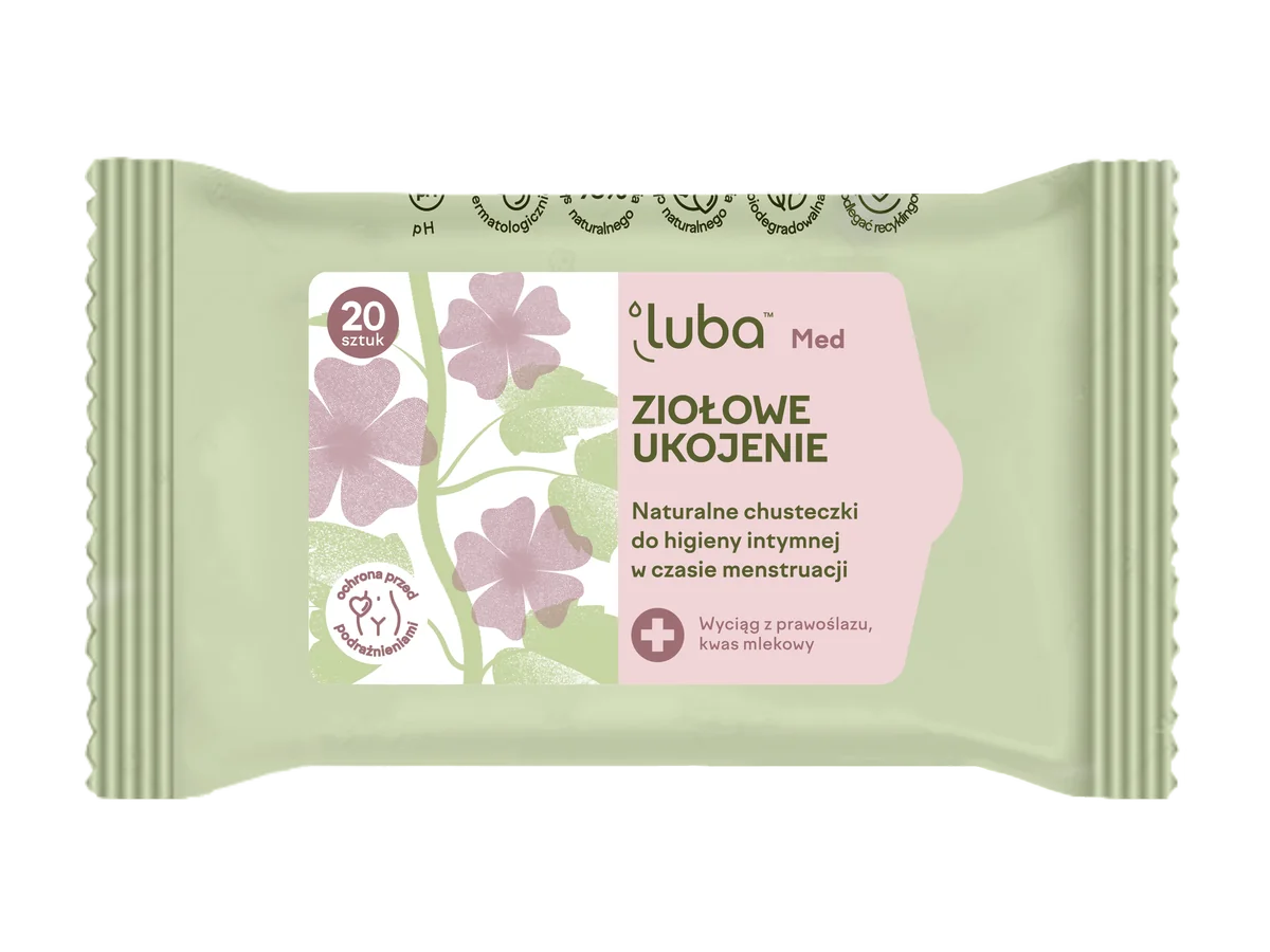 Luba Med Ziołowe Ukojenie naturalne chusteczki do higieny intymnej, 20 szt.