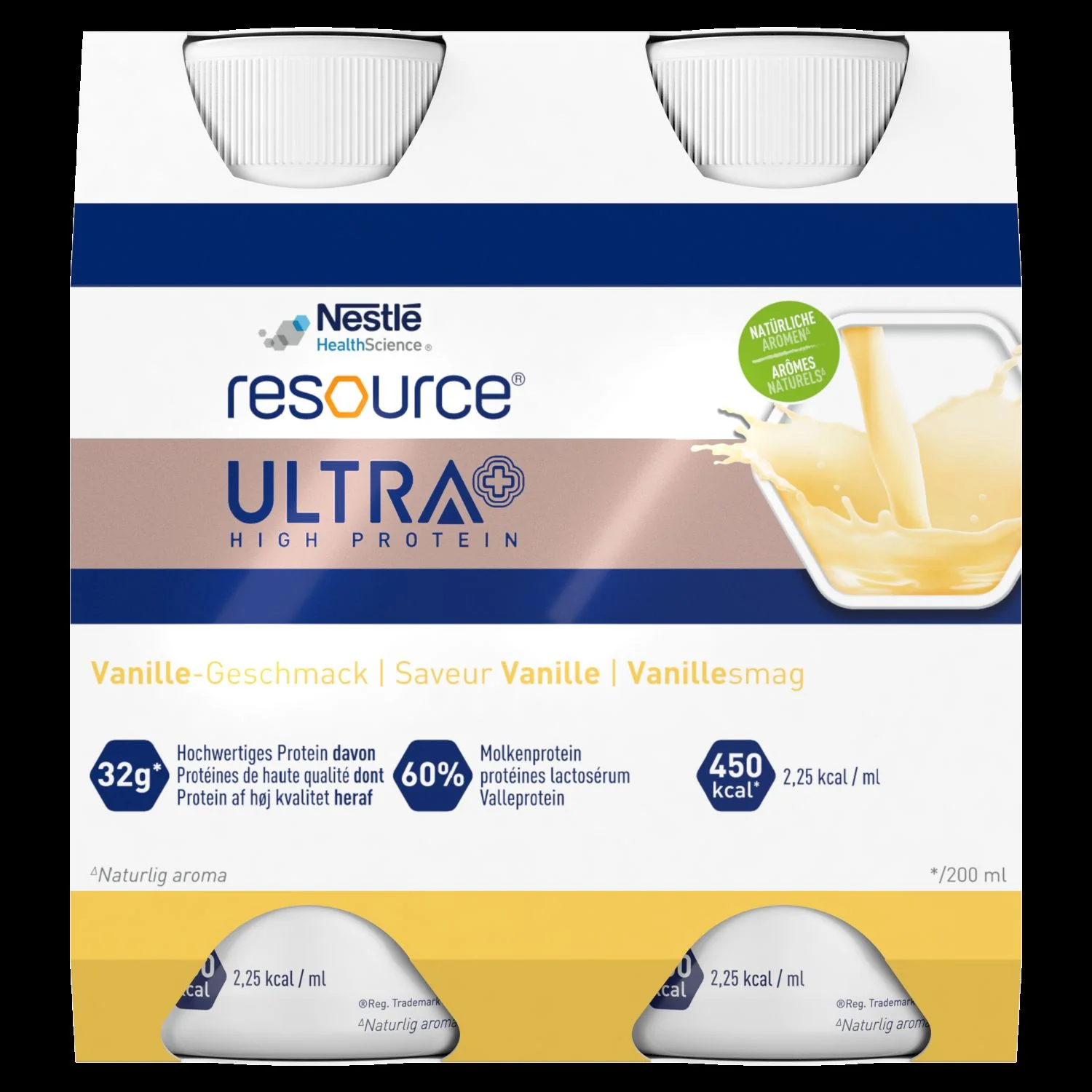 Nestlé Resource Ultra+ żywność specjalnego przeznaczenia smak waniliowy, 4 x 200 ml