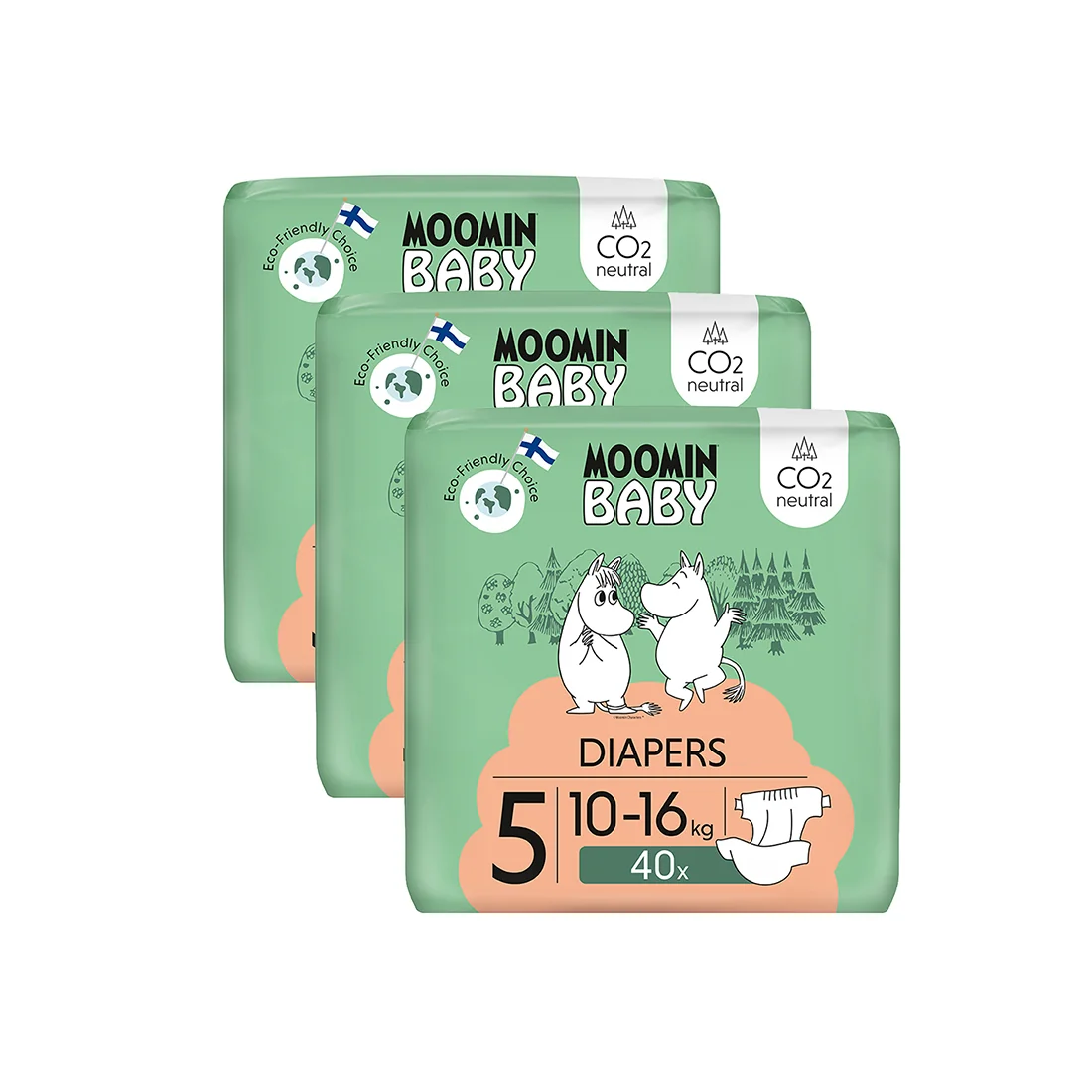 Moomin Baby 5 Maxi pieluszki 10–16 kg, 120 szt