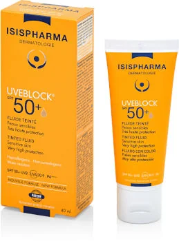 Isispharma Uveblock fluid z filtrem UVA/UVB delikatnie koloryzujący SPF 50+