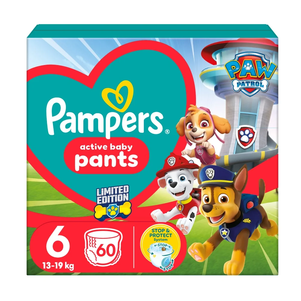 Pampers Pants Paw Patrol pieluchomajtki Psi Patrol, rozmiar 6, 13-19 kg, 60 sztuk