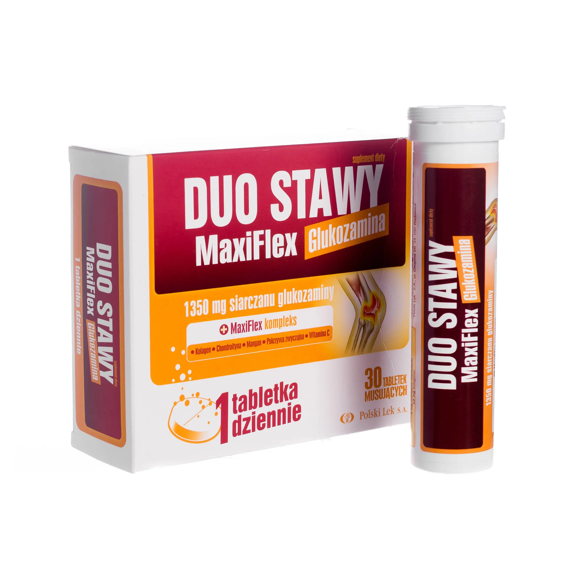 Duo Stawy MaxiFlex glukozamina, 1350 mg siarczanu glukozaminy, 30 tabletek musujących 