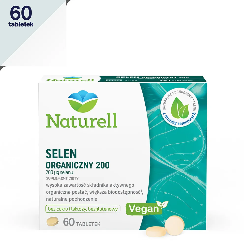 Naturell Selen Organiczny 200, suplement diety, 60 tabletek 