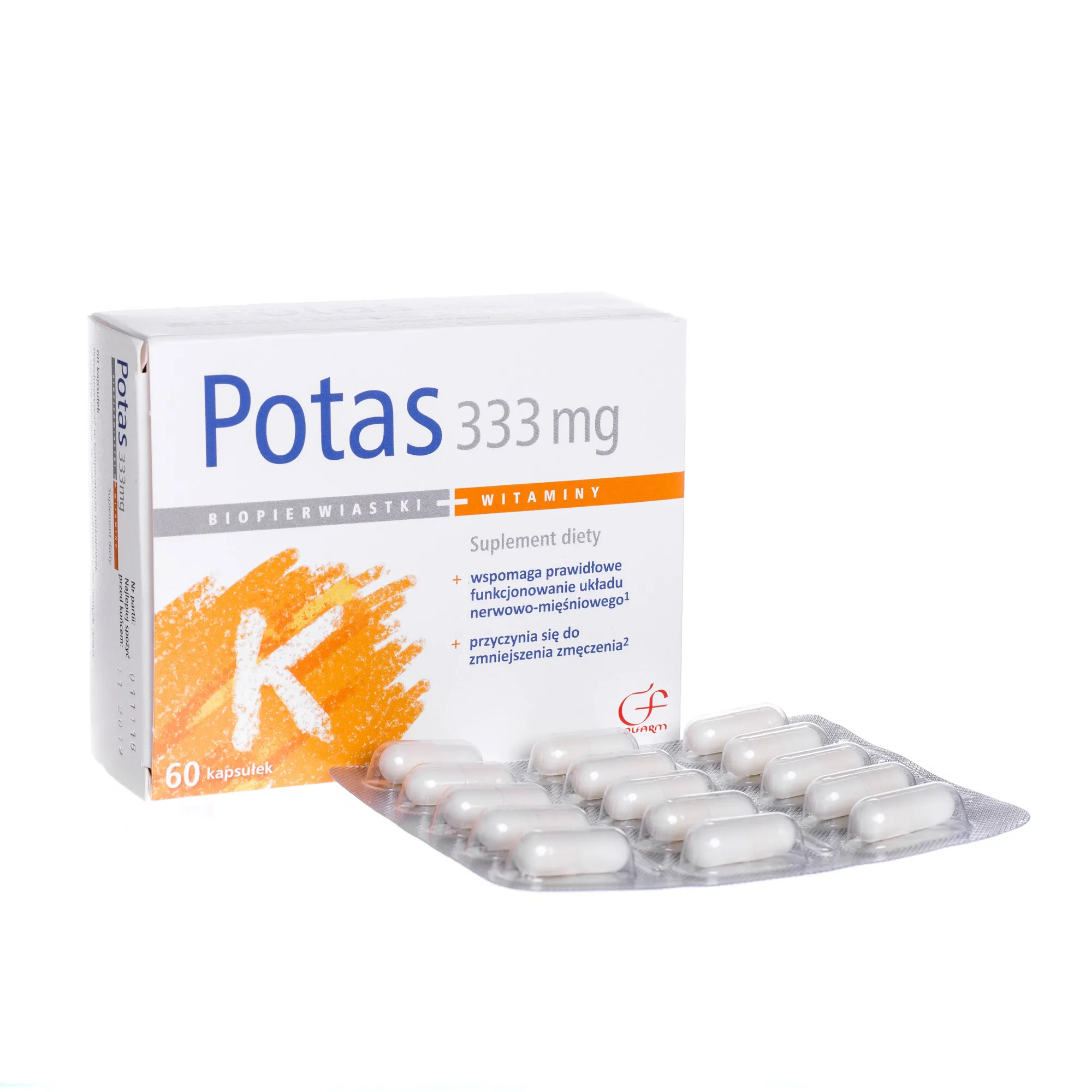 Potas 333 mg, 60 kapsułek 