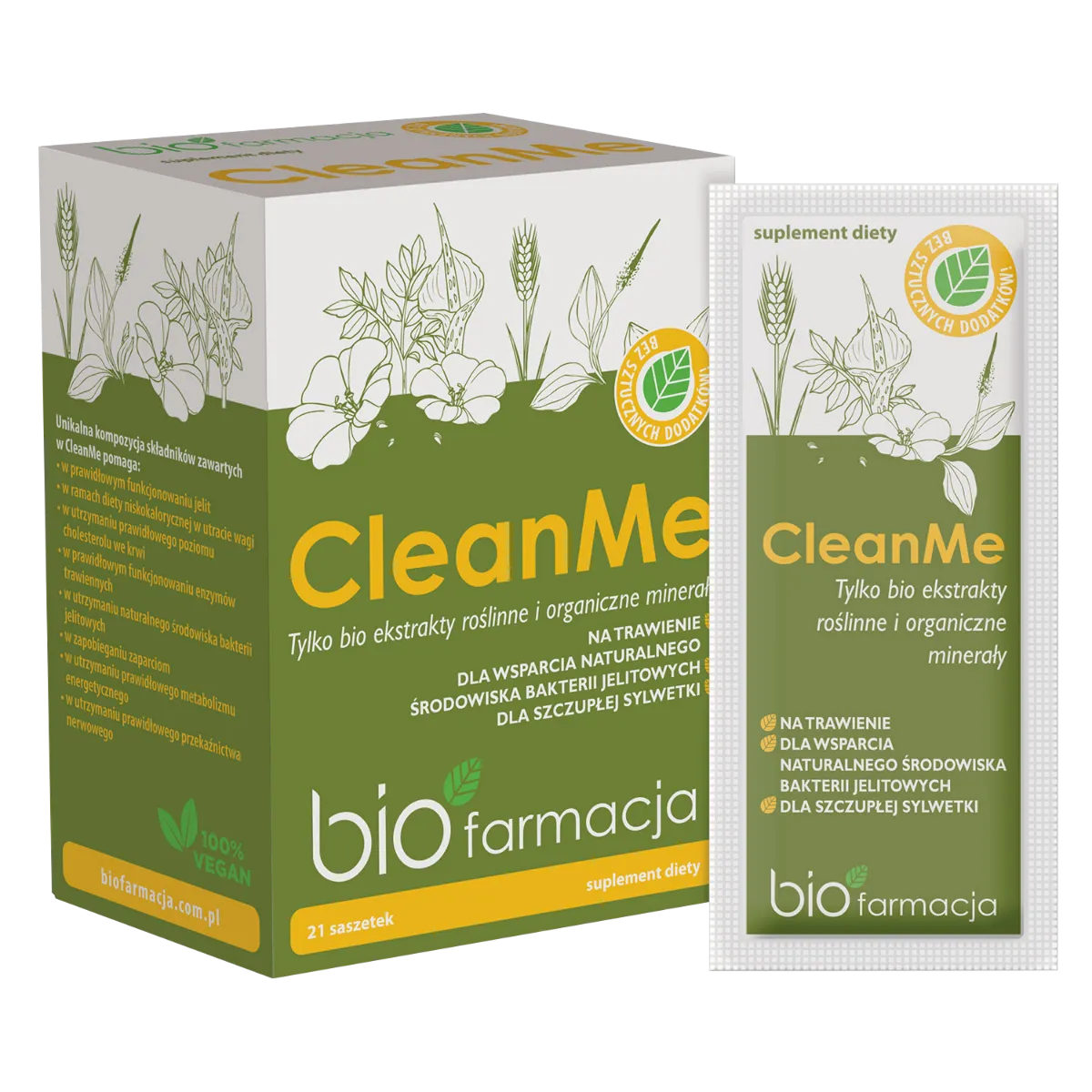 Biofarmacja CleanMe suplement diety na trawienie, 21 saszetek