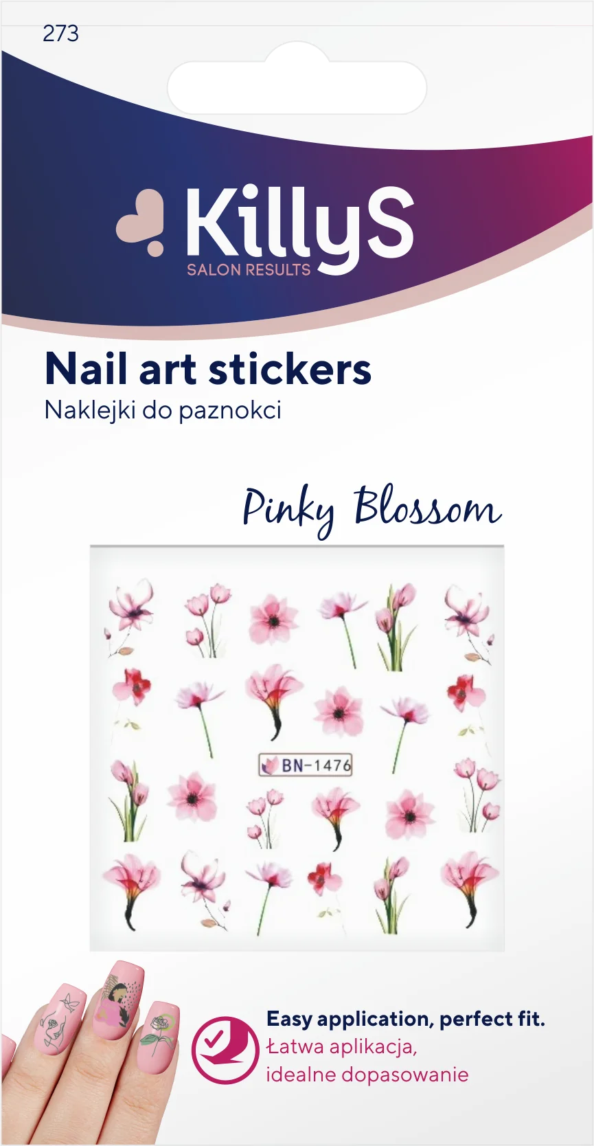 Killys naklejki na paznokcie Pinky Blossom, 1 szt.