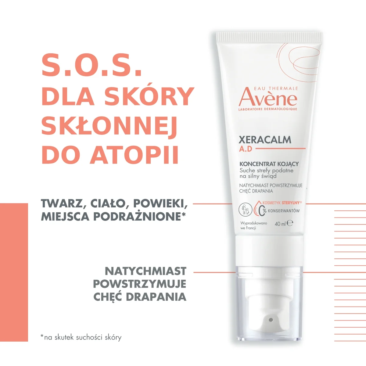 Avene XeraCalm A.D Koncentrat kojący, 40 ml