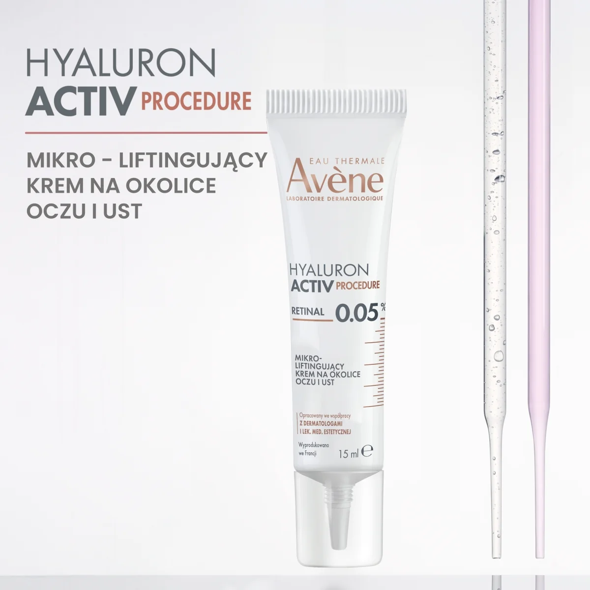 Avène Hyaluron Active Procedure mikroliftingujący krem na okolice oczu i ust, 15 ml