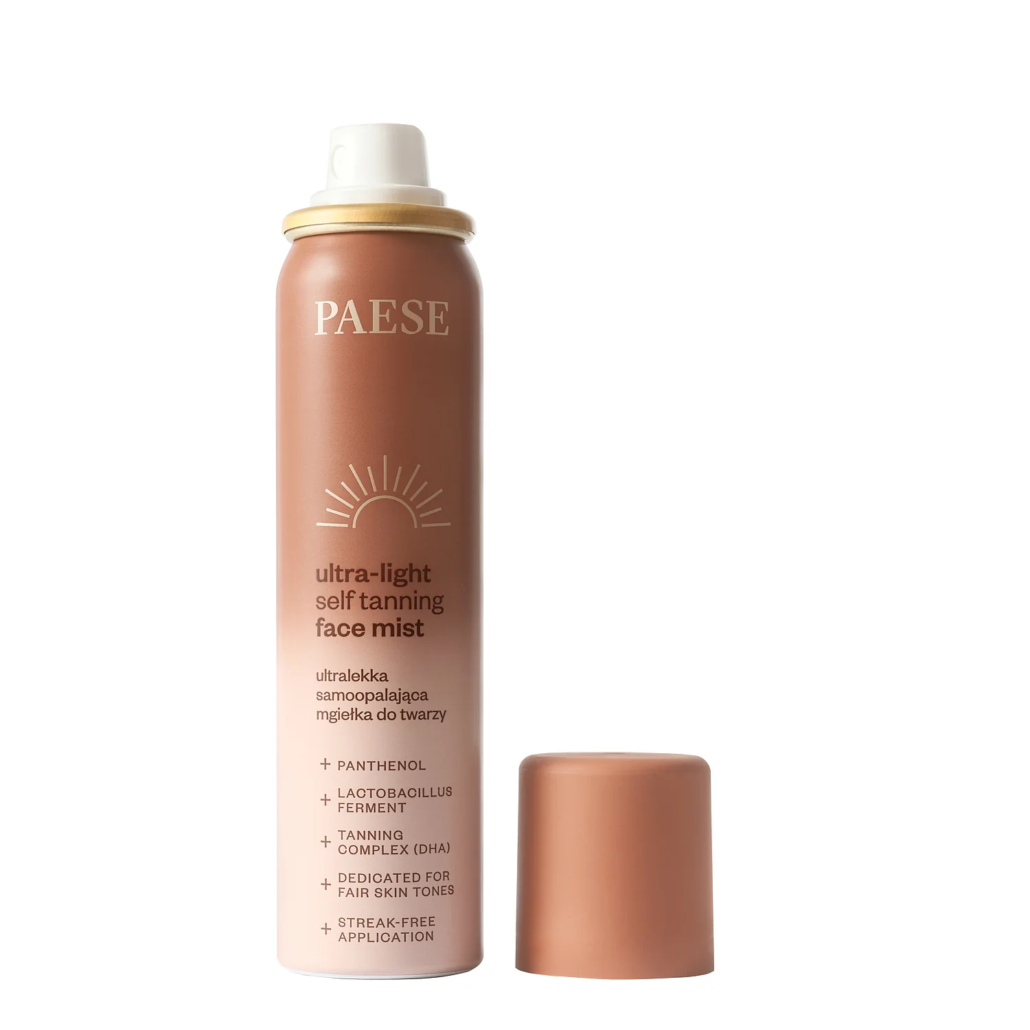 Paese ultralekka samoopalająca mgiełka do twarzy, 75 ml