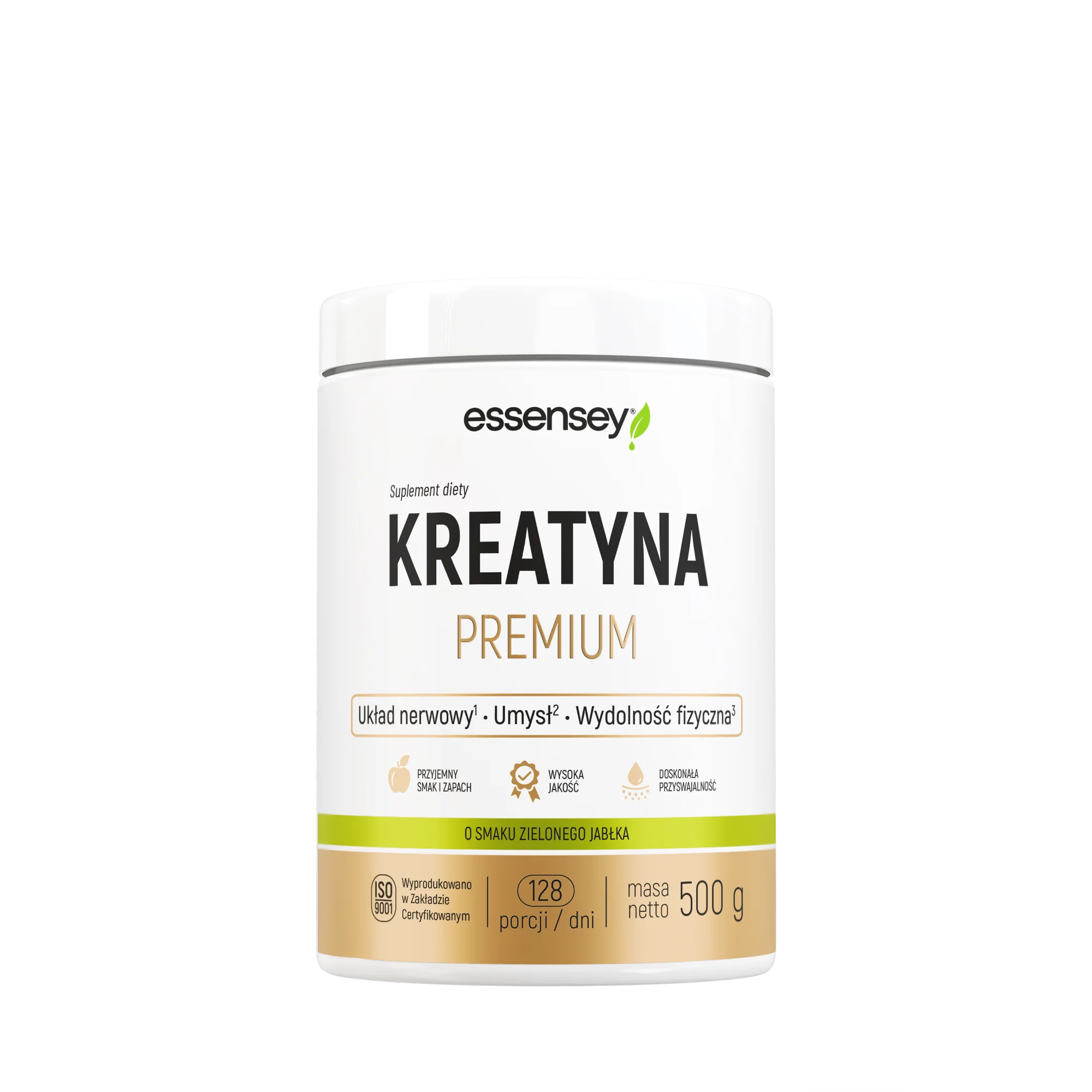 Essensey Kreatyna Premium o smaku zielonego jabłka, proszek, 500 g