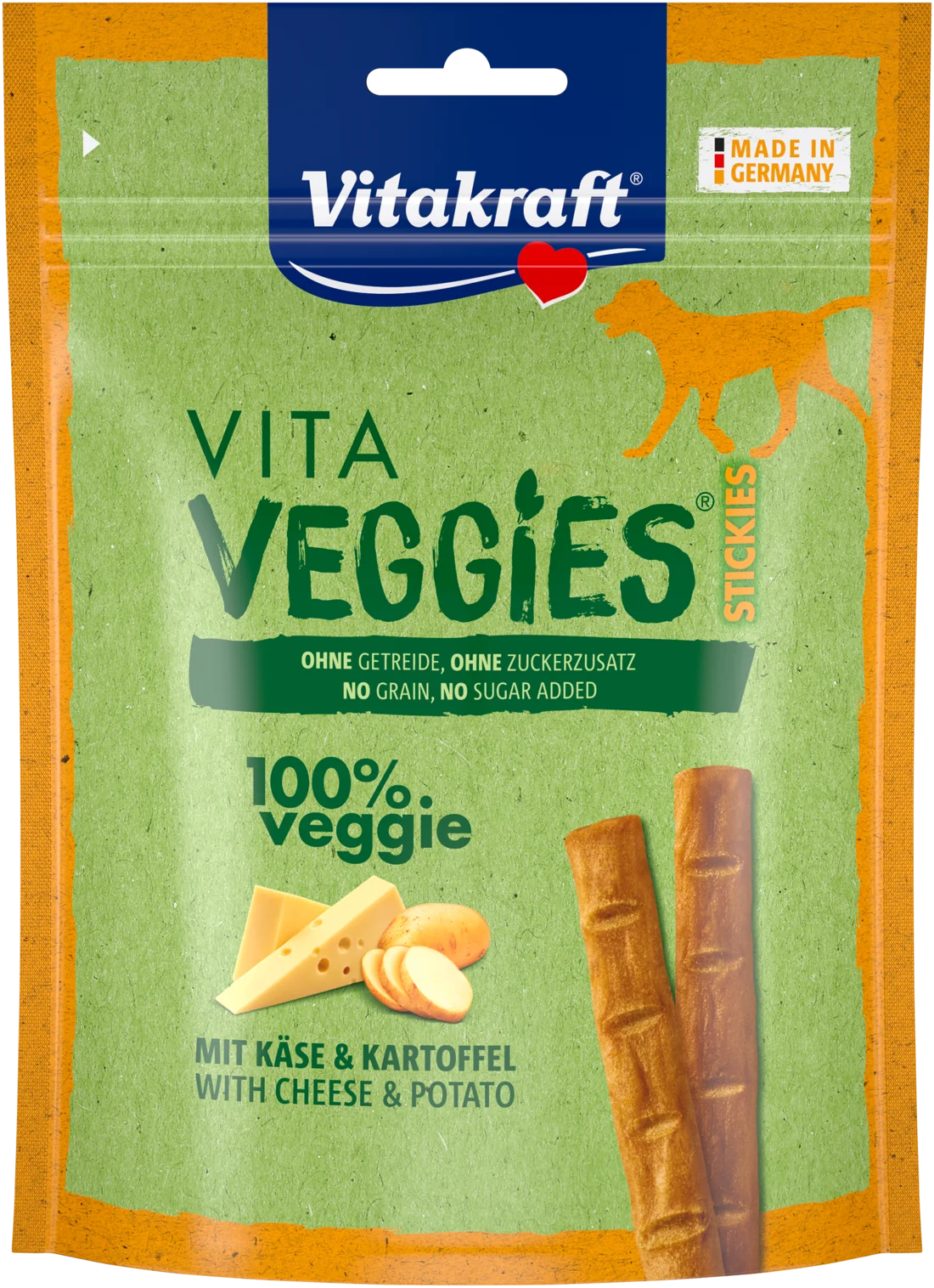 Vitakraft Vita Veggies Sticks przysmak wegetariański dla psów o smaku sera, 80 g