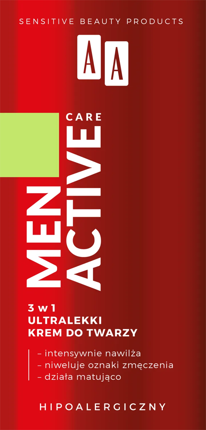 AA MEN Active Care ultralekki krem do twarzy 3w1, 50 ml 