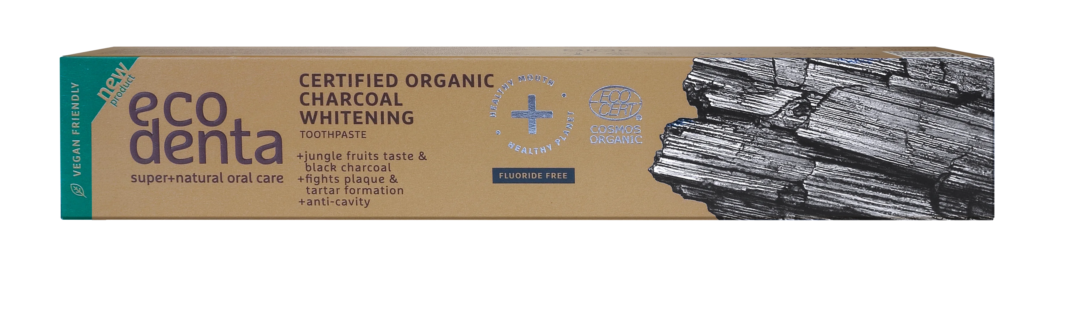 Ecodenta Certyfikowana Cosmos Organic organiczna wybielająca pasta do zębów z węglem aktywnym, 75 ml